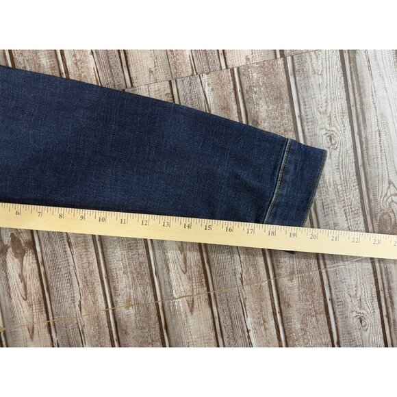 Wrangler aztec panels Pleated Denim Jacket sz L color blue multi Vintage - Picture 7 of 9